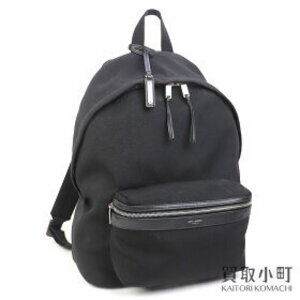 Saint Laurent City Backpack Black Canvas Leather Rucksack Backpack Daypack